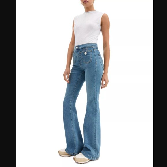 Veronica Beard Beverly High Rise Skinny Flare Jeans Enough Said Size 30 NWT - Picture 2 of 16